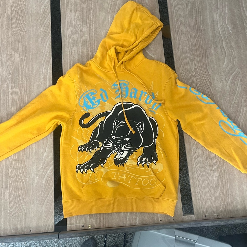 Ed Hardy Yellow Hoodie- Men’s Medium